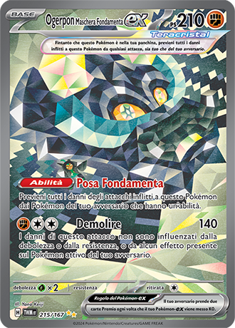 Pokémon TCG- TWM 215/167 – Ogerpon Maschera Fondamenta ex – Full Art Segreta